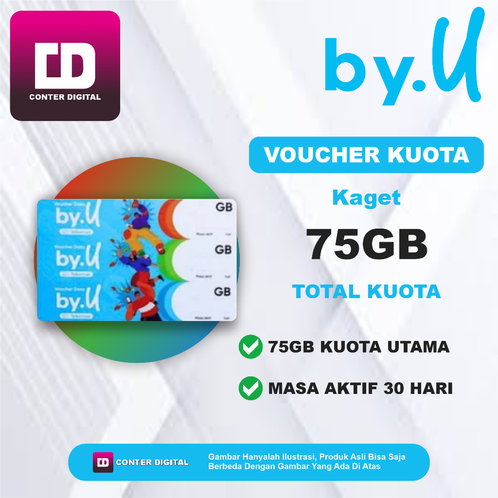 Voucher Kuota By.u Kaget 75GB Masa Aktif 30 Hari
