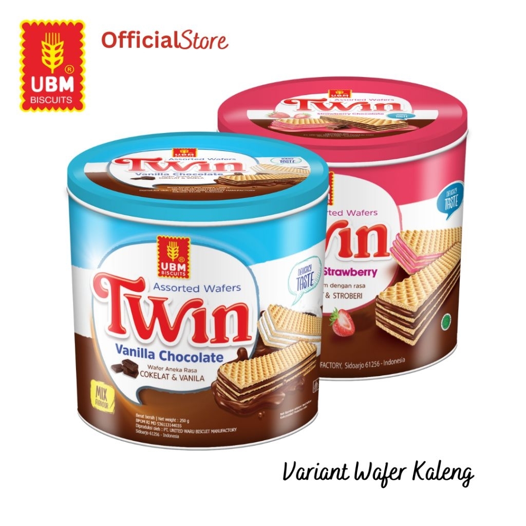 UBM WAfer Twin Choco Vanilla Strawberry Choco