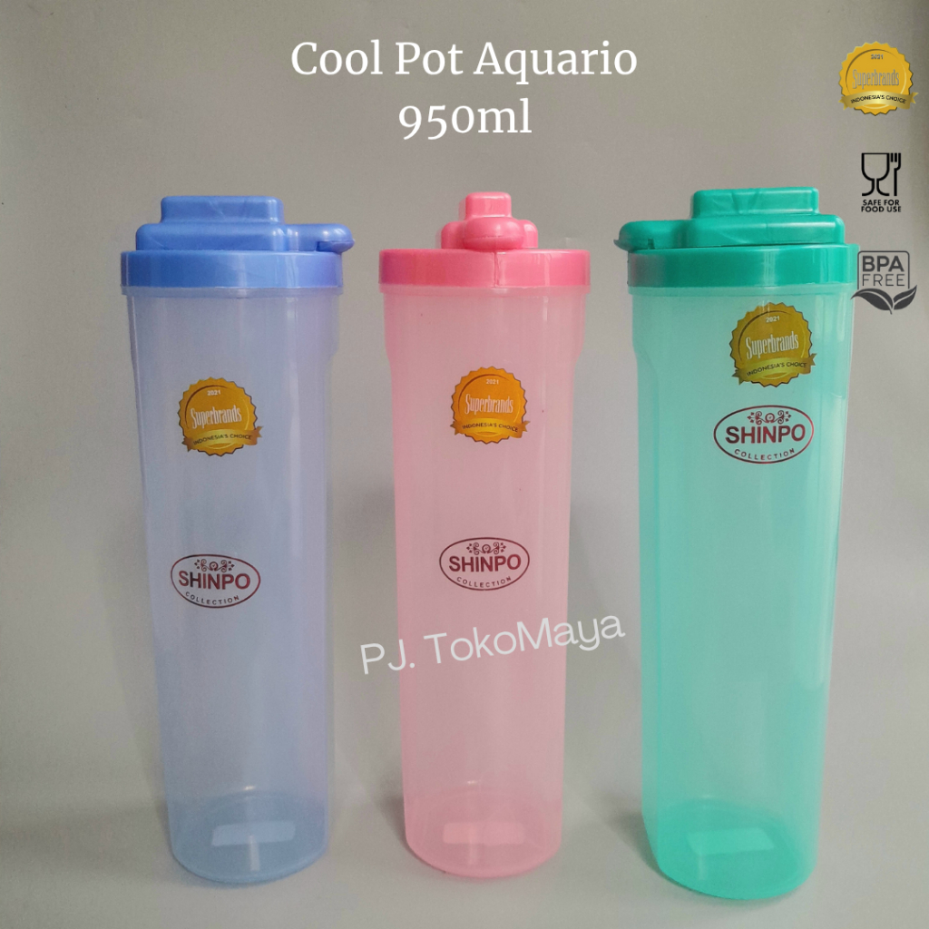 SHINPO Tempat Air Minum Plastik Aquario 900ML Water Bottle Botol SIP-909 / Coolpot SIP 909/ Botol Mi