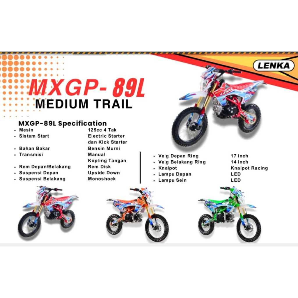 MEDIUM TRAIL LENKA MXGP 89L 125CC MANUAL KOPLING