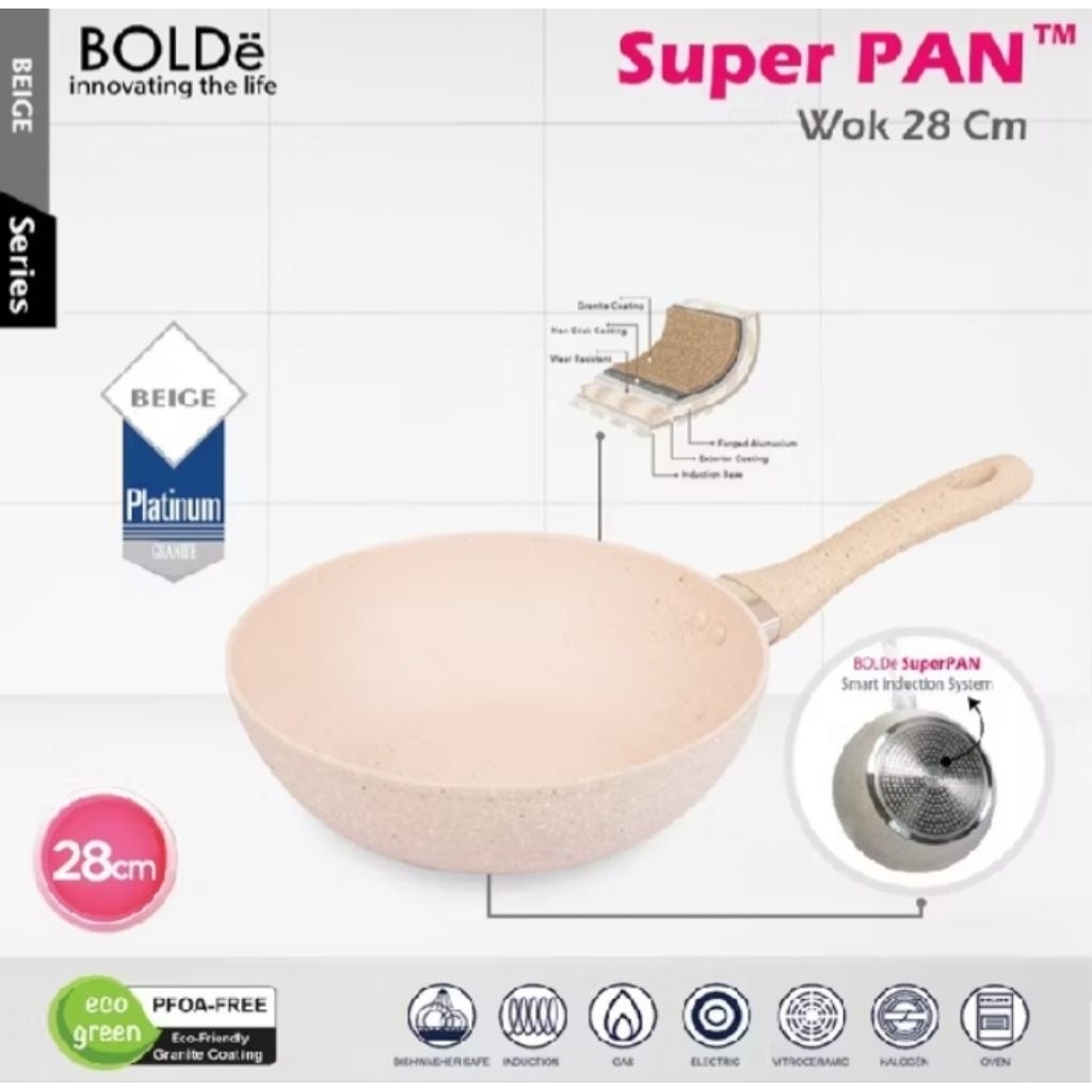 BOLDE Wok pan Granite 28cm