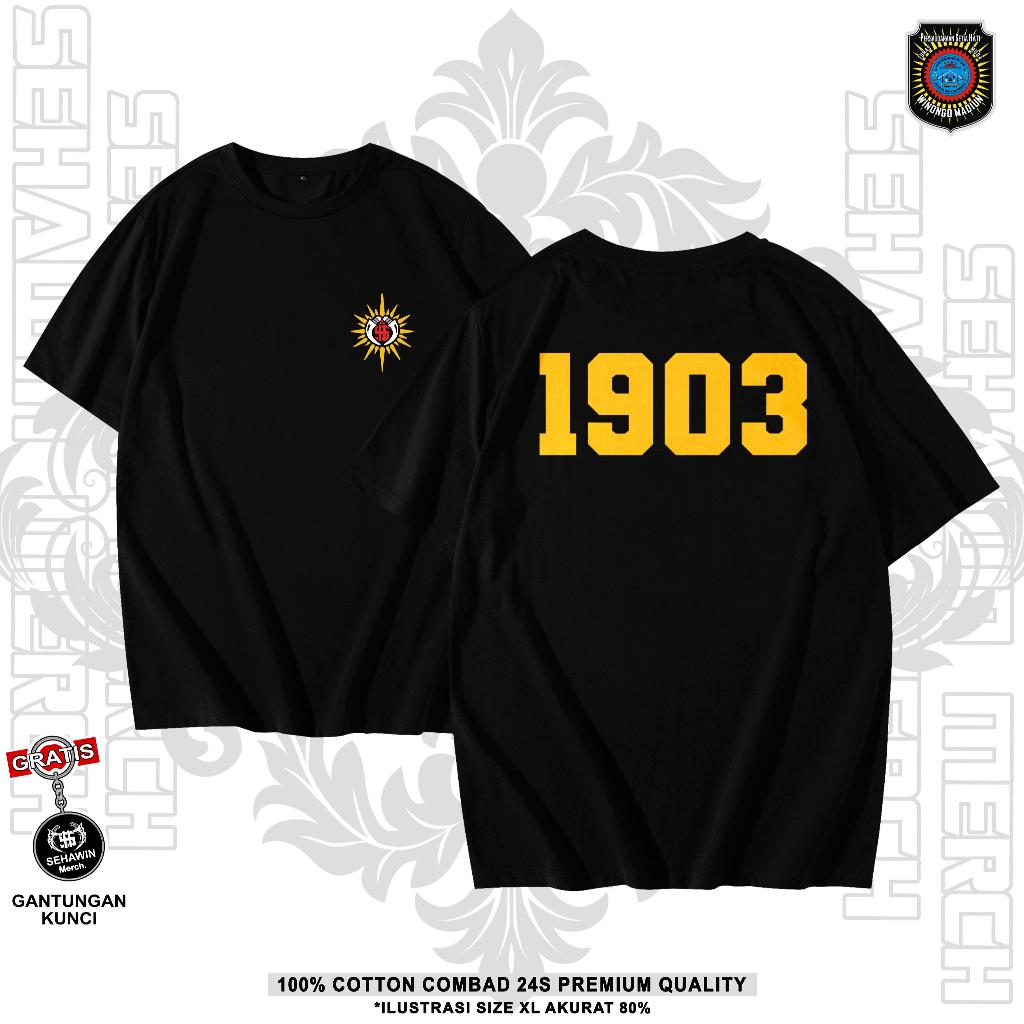 Kaos PSHW WINONGO Sablon Digital High Definition T-shirt Distro 1903 Putih & Emas
