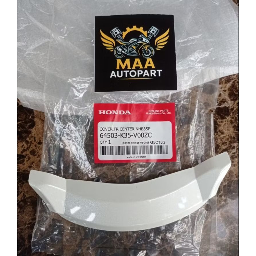 Cover Front Center Dagu Bawah Lampu Depan PCX 125 150 CBU Thailand White Putih 64503K35V00ZC Asli