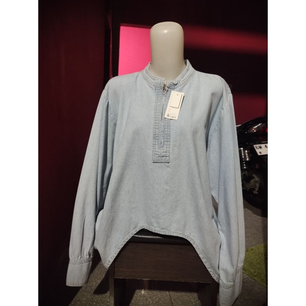 Blouse Wanita Jeans/Atasan Wanita Jeans/Blouse Resleting/Baju Wanita/Atasan Jeans Jumbo