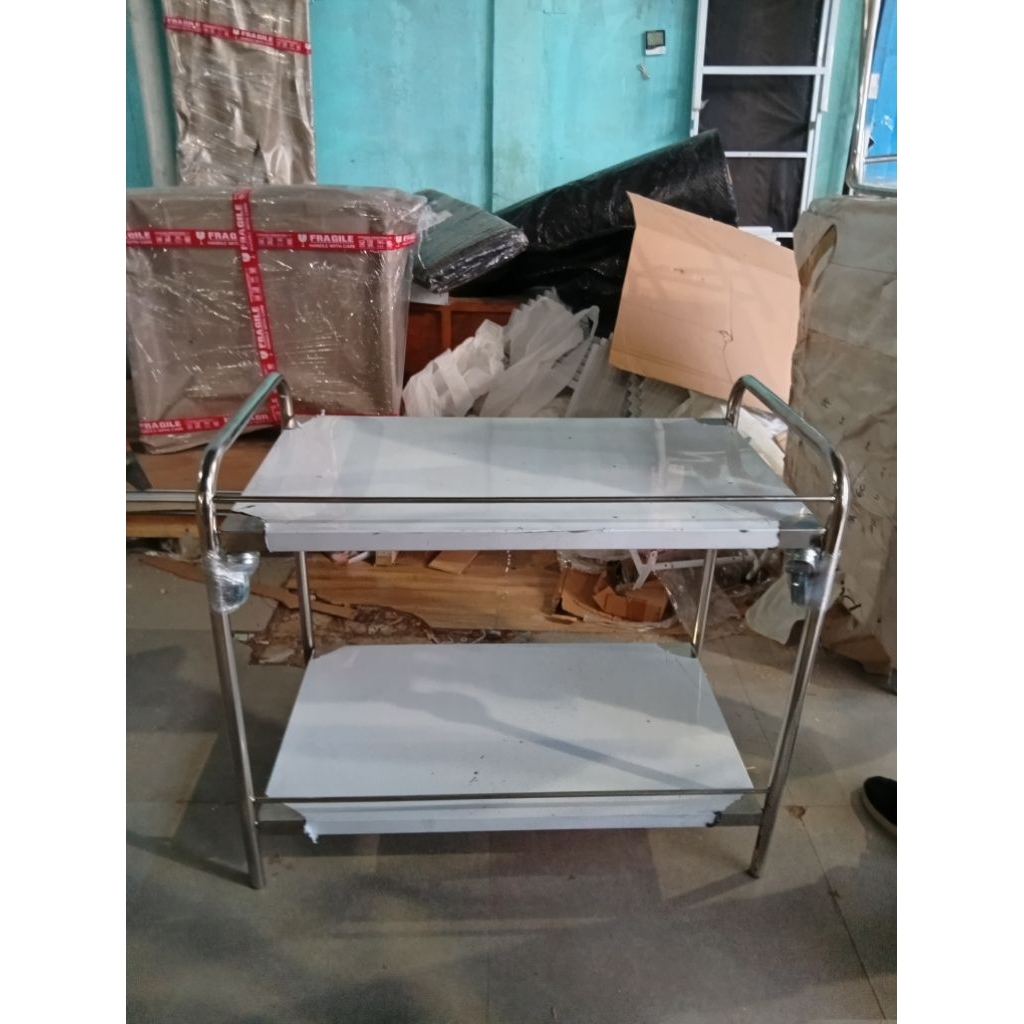 trolly mbg stainless 2 rak || trolly dapur mbg || trolly stainless