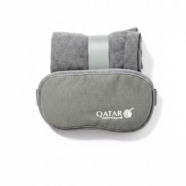 Qatar Airways Travel Kit Amenity - Set Masker Mata & Kaos Kaki Tidur Premium Original**
