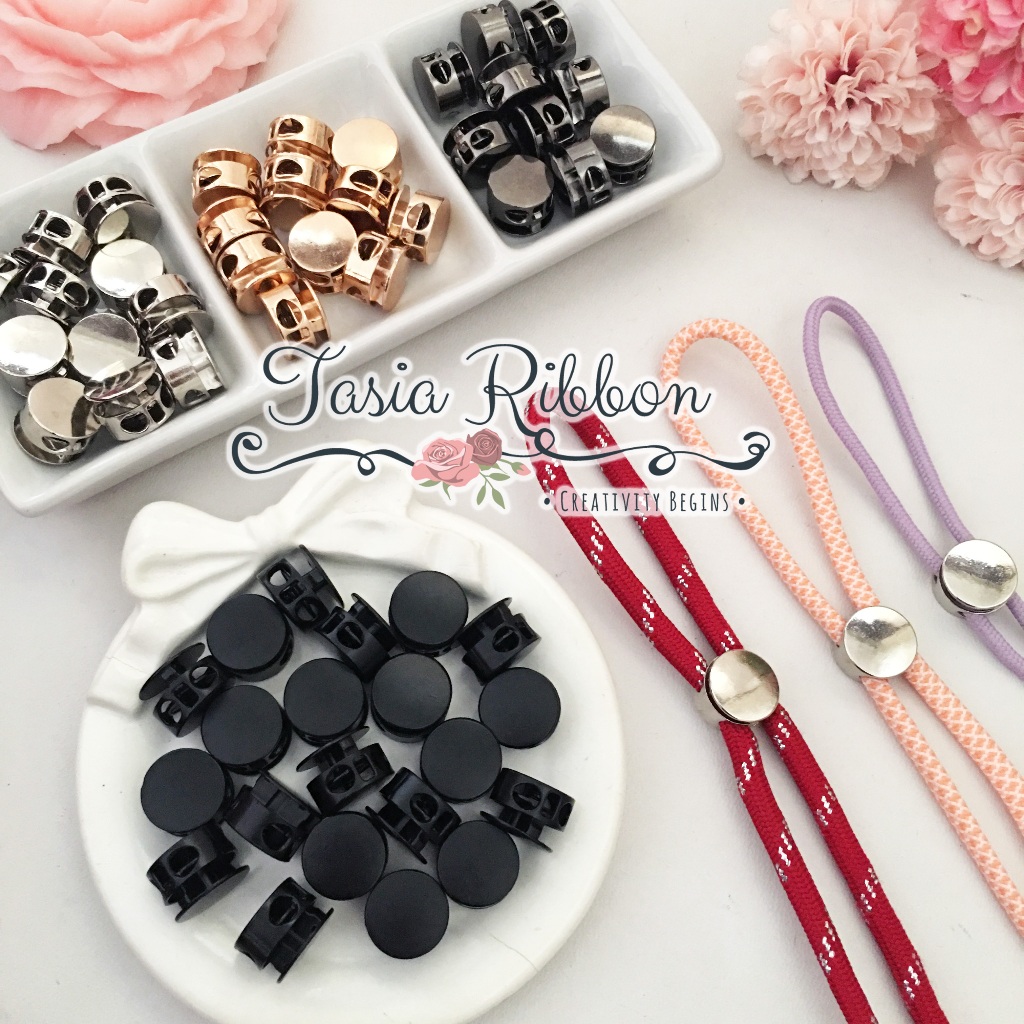 Tasia Ribbon | Stopper Premium Tali Besi Metal - Stopper Tali Paracord