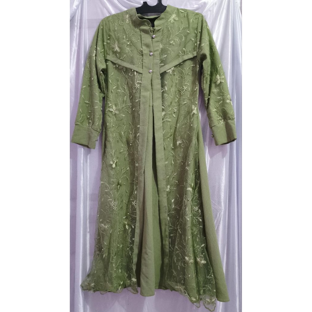 Preloved baju tunik gamis brokat brukat