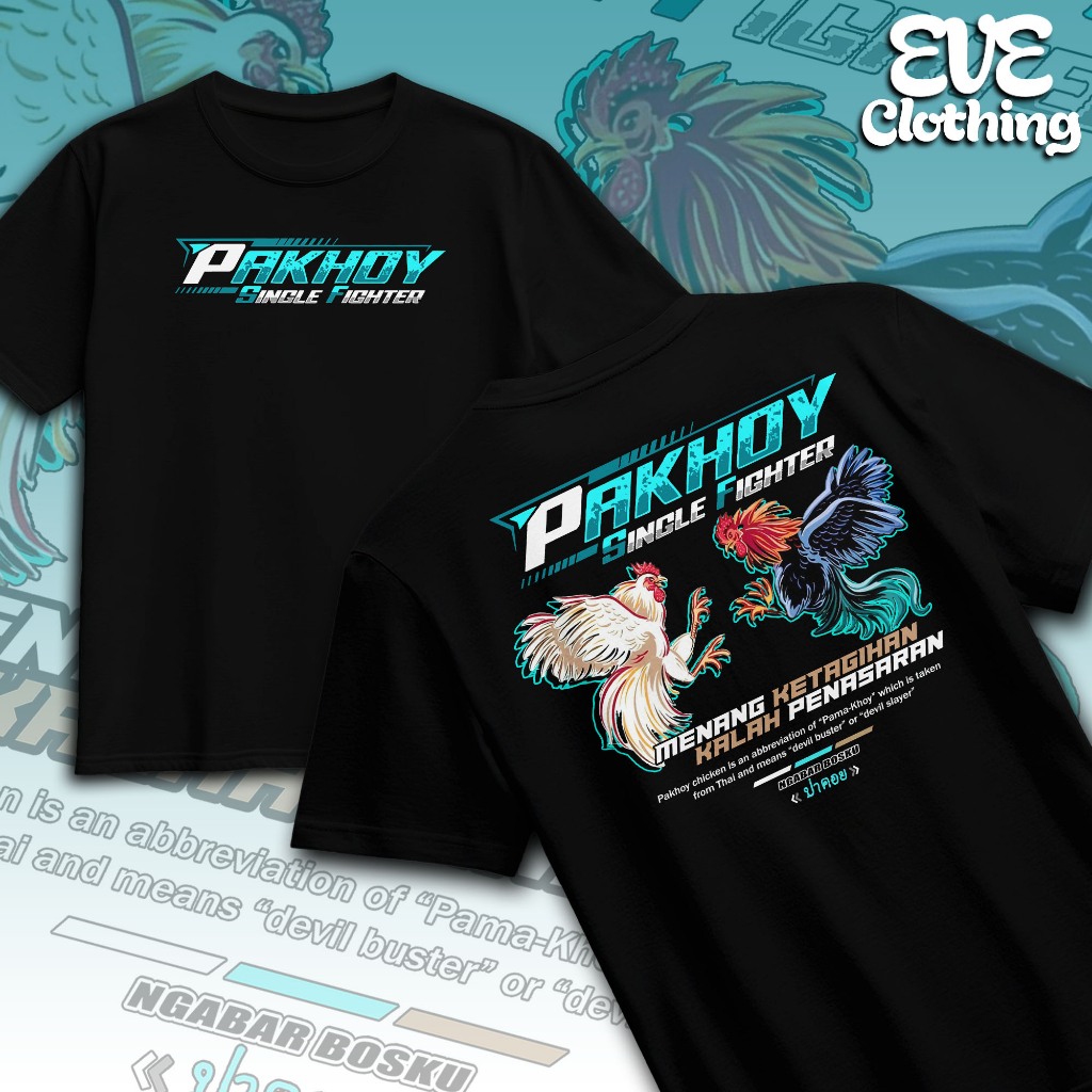 Kaos Ayam Petarung Thailand Pama Packoy Bangkok Jago - Baju Ayam Aduan Single Fighter Menang