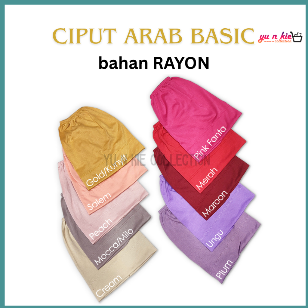 Ciput Arab bahan kaos /iner hijab/dalaman kerudung Dewasa Dalaman Badana Kaos Cepol Hijab Muslim Tur