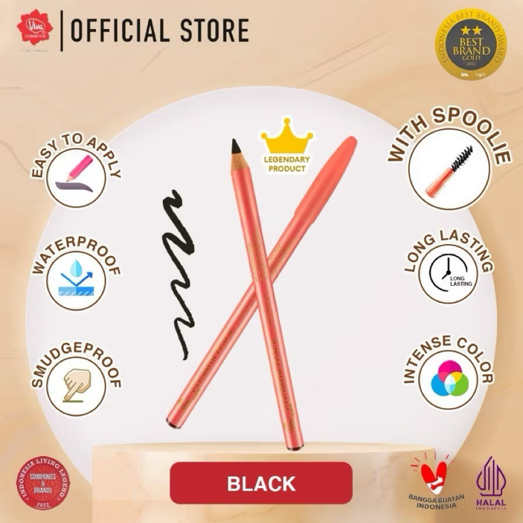 Viva Queen Eyebrow Pensil Alis Black Celak Hitam