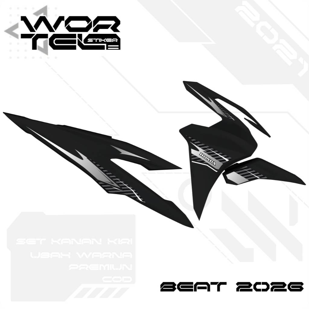 Wortel Stiker - Striping Beat Street 2025 - Striping Transparan Beat Street 2025 Carbon  (Sudah Terp