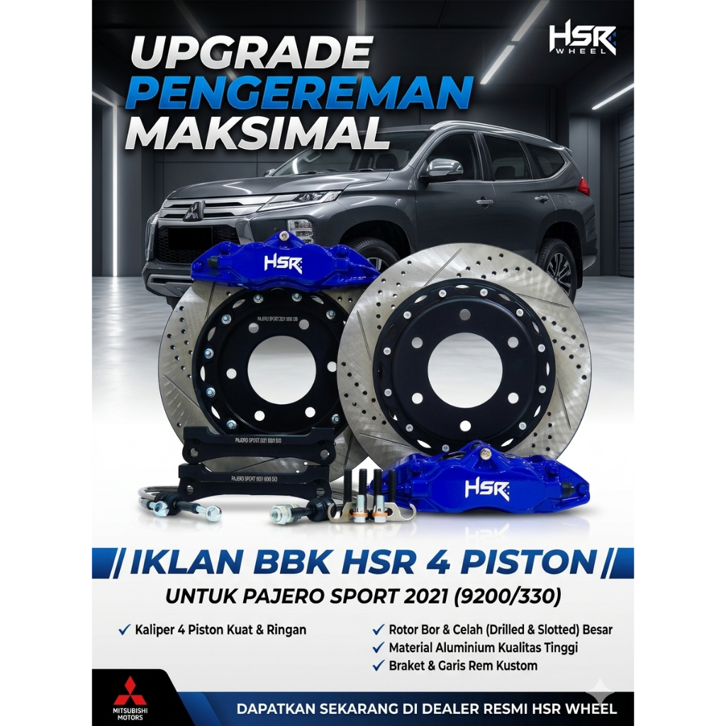 BBK Pajero Sport Hsr 4 Pot Big Brake Kit Pajero 330X28 Front