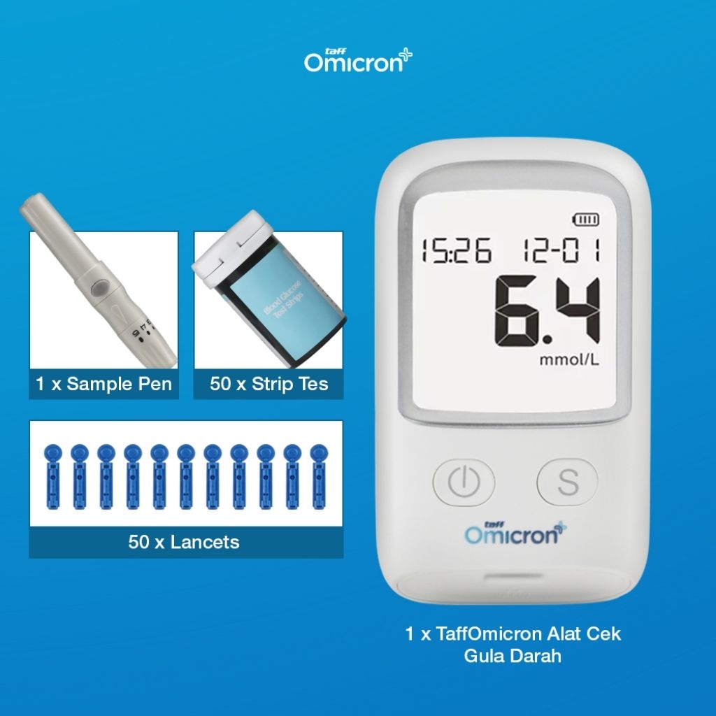 Paket cek Alat Tester Gula Darah Diabetes Taffomicron GA-3 test darah manis