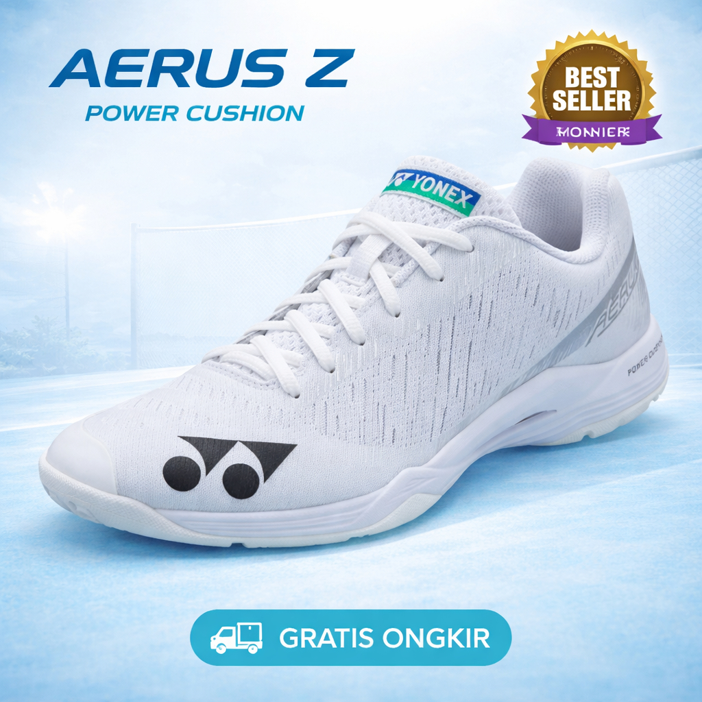 PROMO EXTRA SEPATU BADMINTON YONEX AERUS Z WHITE/SEPATU OLAHRAGA MEN WOMAN BISA COD
