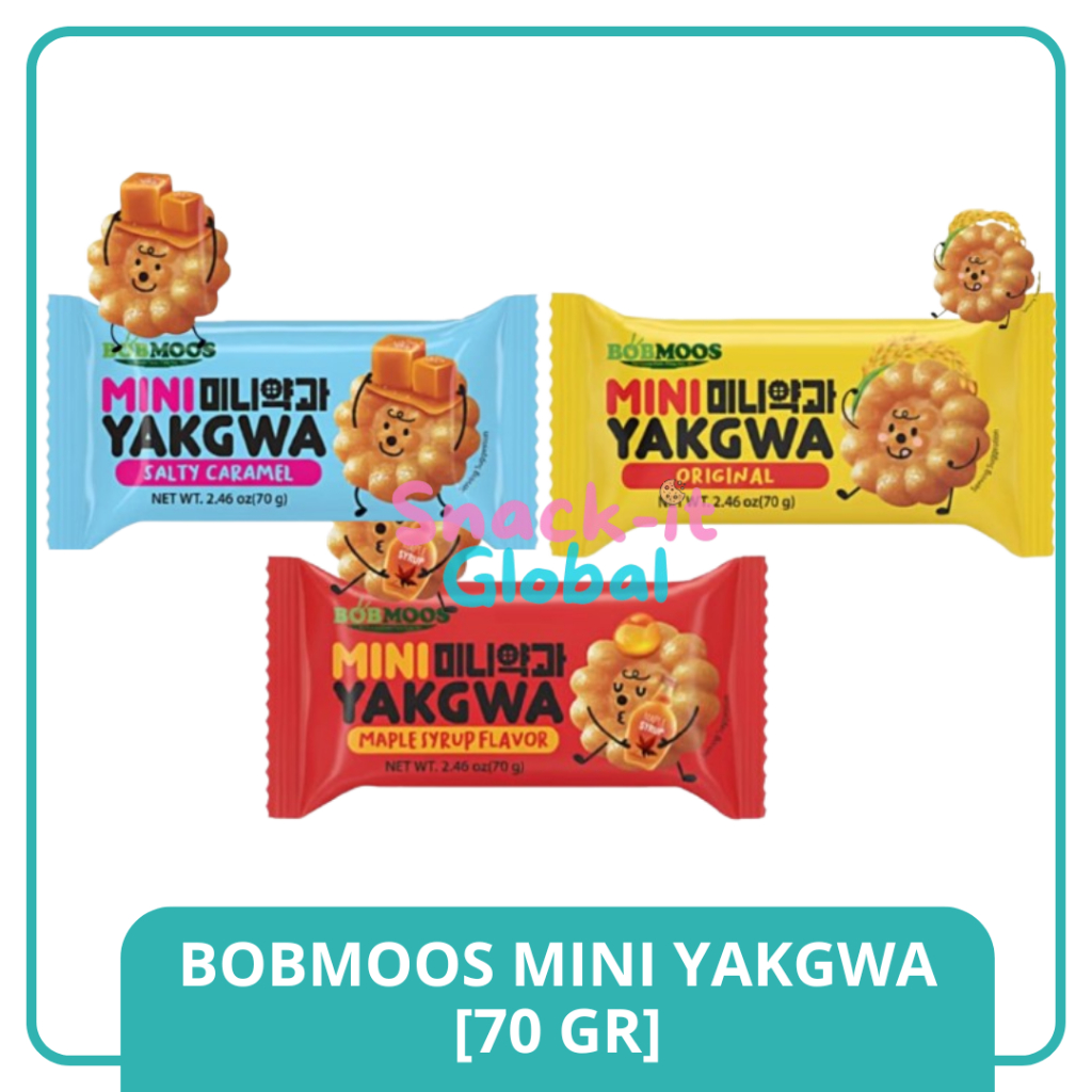 Bobmoos Mini Yakgwa Original Maple Syrup Salty Caramel – Korean Honey Cookie 70 gr