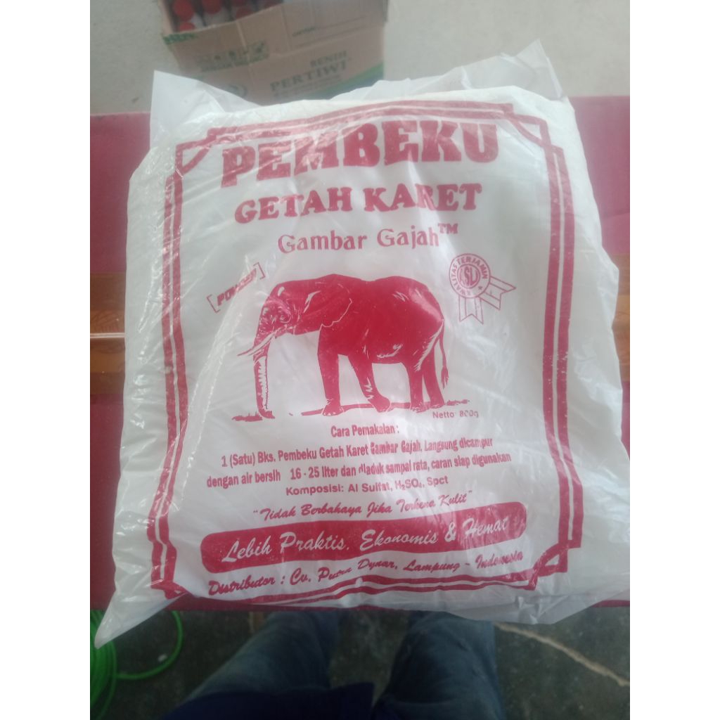 cuka bubuk/pembeku getah karet cap gajah 100% orizinal