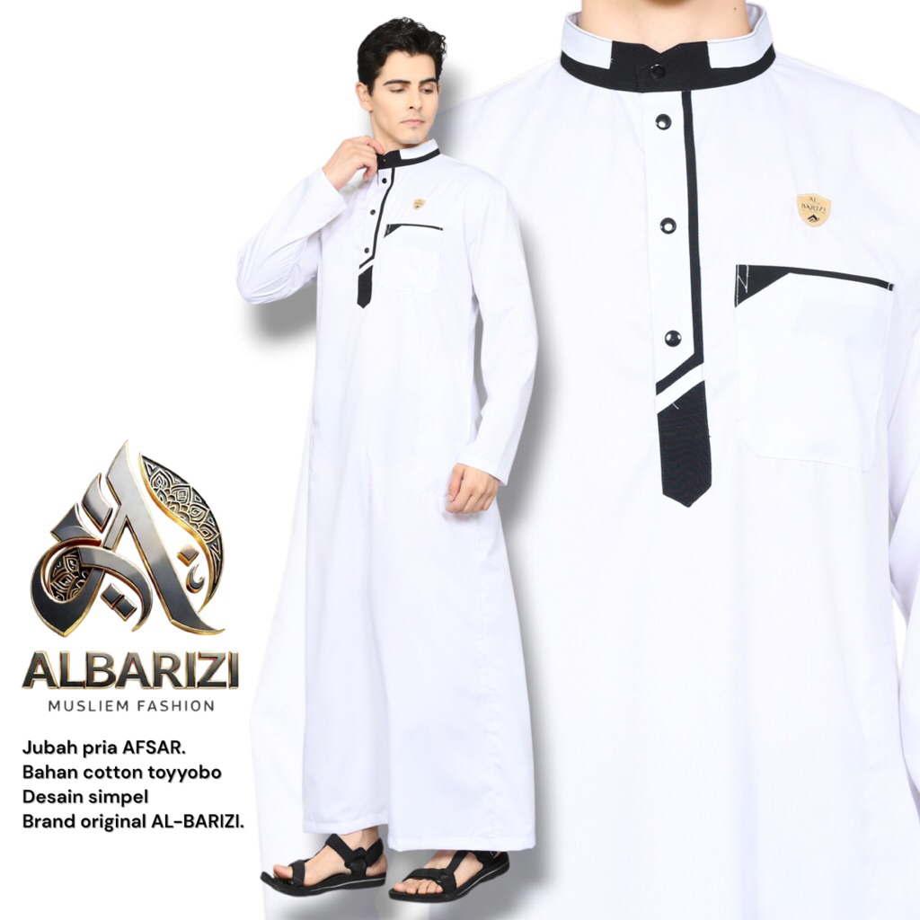 Jubah Pria AFSAR - Jubah Toyobo Premium - Jubah Gamis Muslim Pria Dewasa - Gamis Pria Terbaru