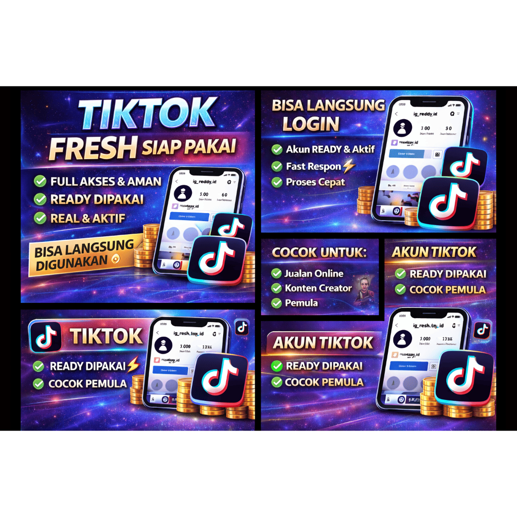 Akun TikTok Fresh 1 Email 1 Akun Full Akses Aman Siap Pakai Cepat
