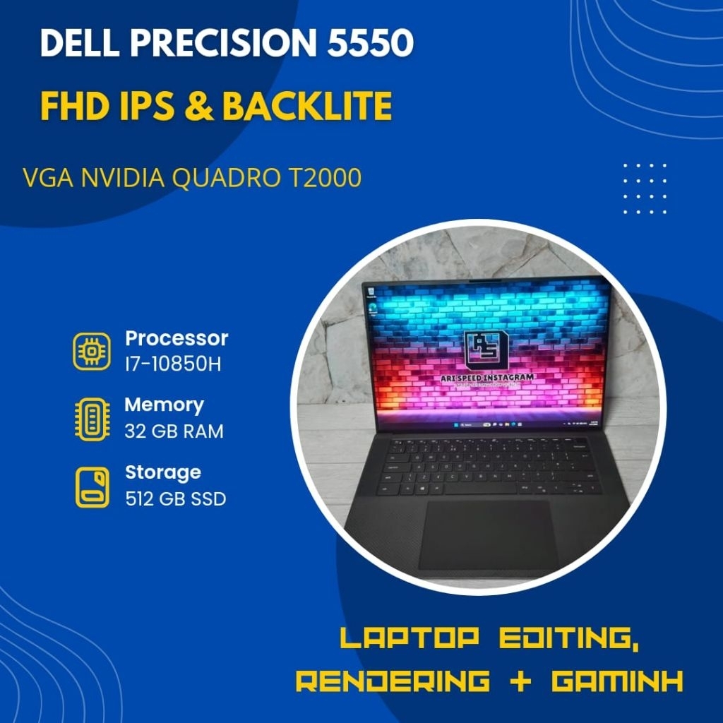 DELL PRECISION 5550 i7-10850H/RAM 32GB/SSD 1TB NVME/BACKLITE/FHD IPS/QUADRO T1000 MAX-Q