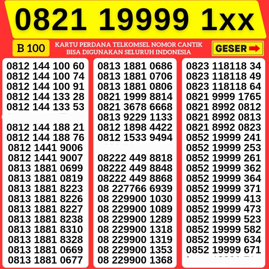 Nomor Cantik Telkomsel Panca Super 19999 Kartu Perdana Telkomsel Tsel Red Telkomsel 5g Telkomsel 10 