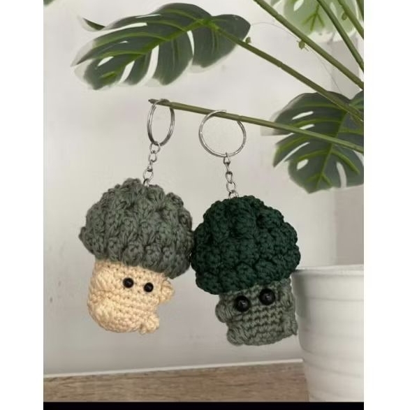[lucky's craft] Gantungan kunci rajut Brokoli lucu