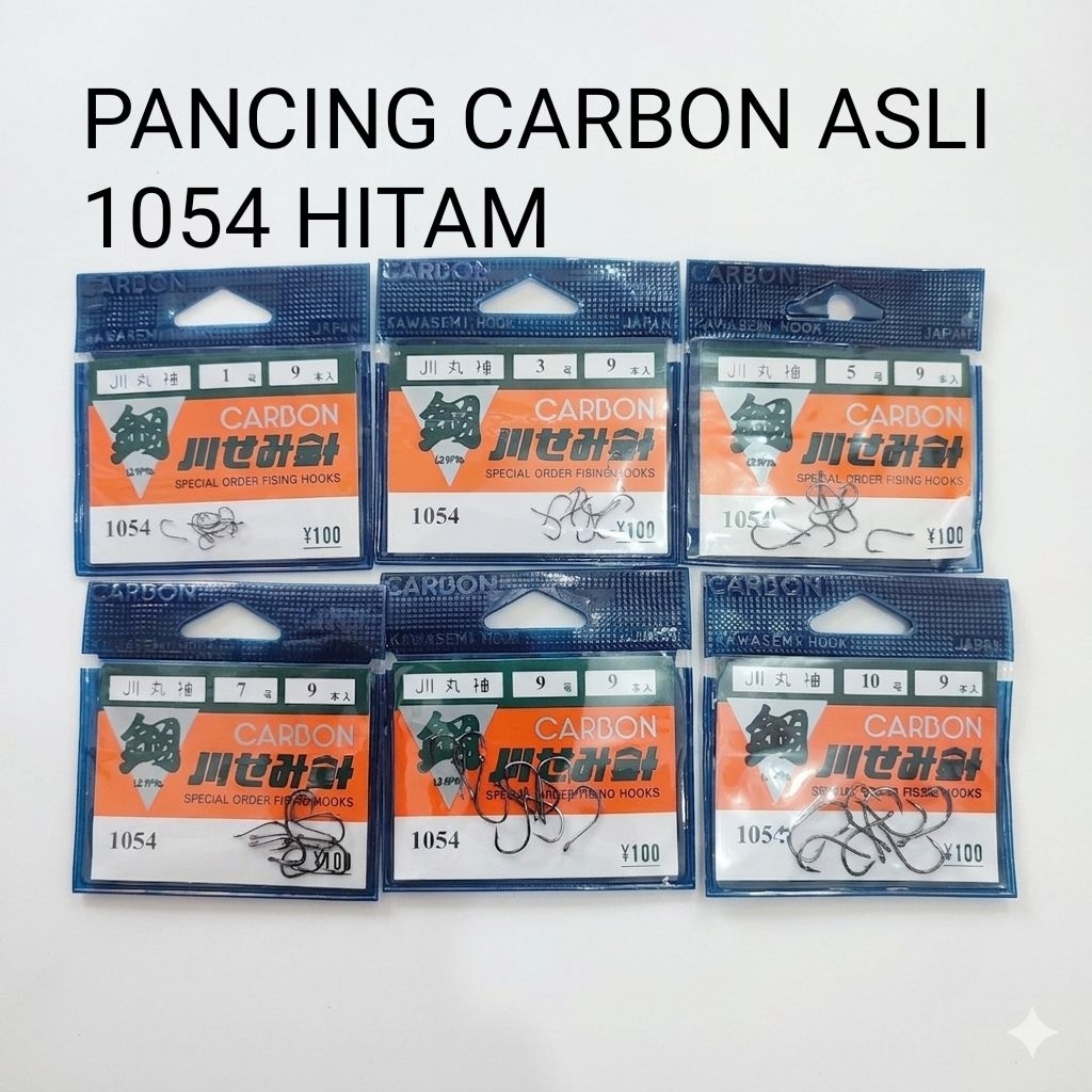 PANCING CARBON Jepang Kail Hook hitam kuning putih