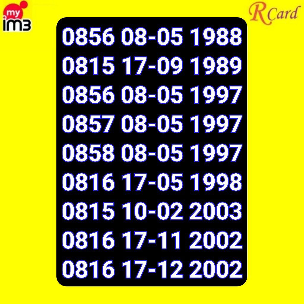 Perdana Nomor Cantik Indosat im3 Tanggal Bulan Tahun Lahir 0805 08 05 10 11 1702 1705 1011 1711 1712