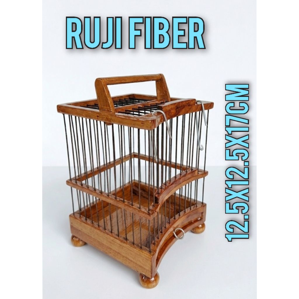 SANGKAR UNTULAN KAYU JATI PERNIS RUJI FIBER
