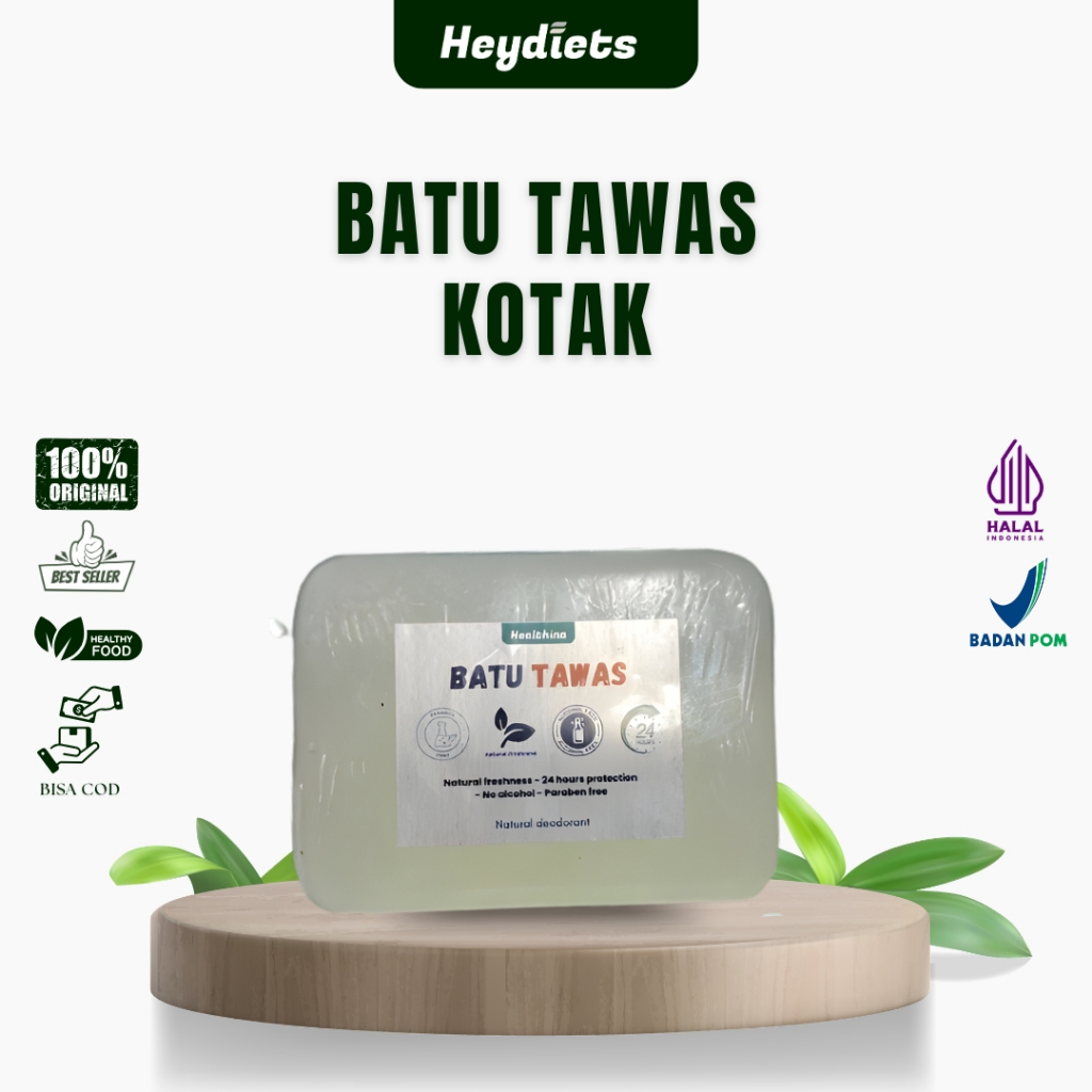 COD Makassar - Batu Tawas Kotak Alami Natural Penghilang Bau Ketiak Badan Penjernih Air