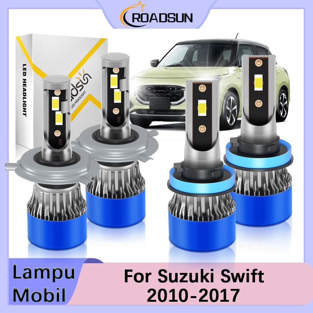 [For Suzuki Swift 2010-2017] 2PCS LED Lampu Depan Mobil Super Terang Hi/Lo Beam Fog Light 12V 160W 1