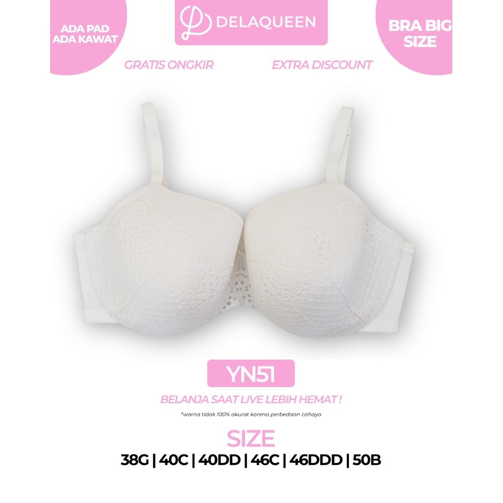 Delaqueen | Bra Big Size Bra Jumbo Bh Big Size 38G 40C 40D 40DD 40DDD 46C 46DDD YN51