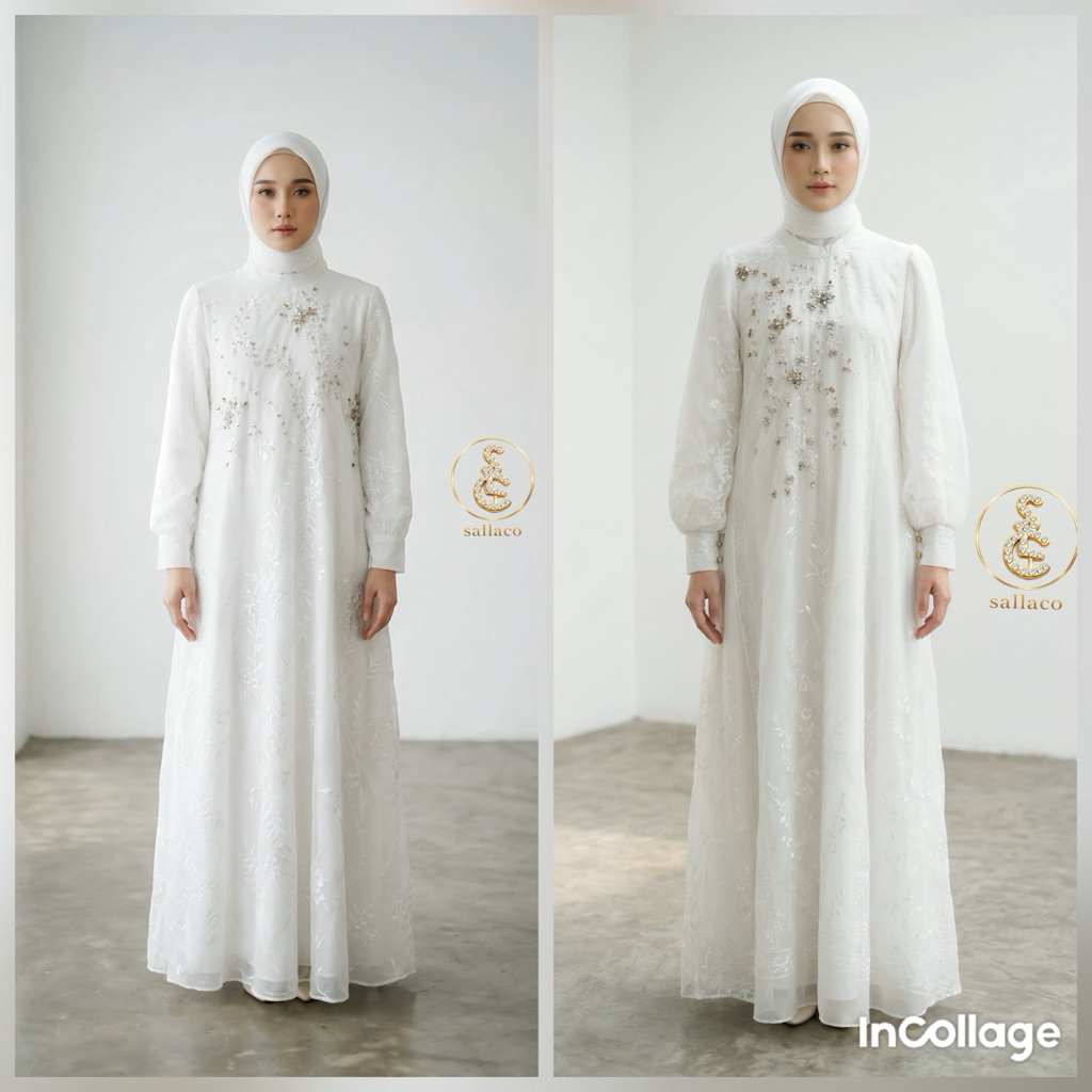 Sallaco gamis Khusus Putih Terbaru