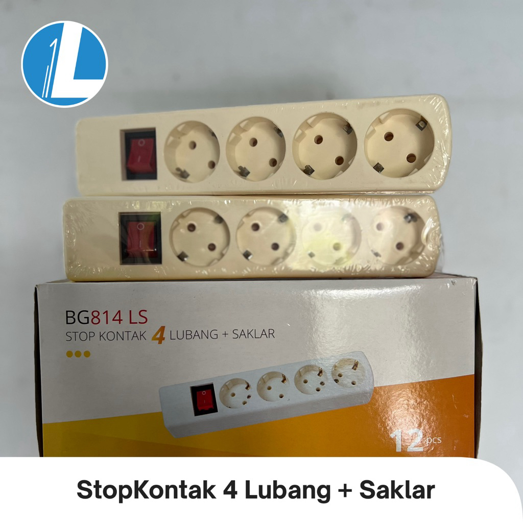 Stop Kontak 4 Lubang + Saklar BRIGHT-G