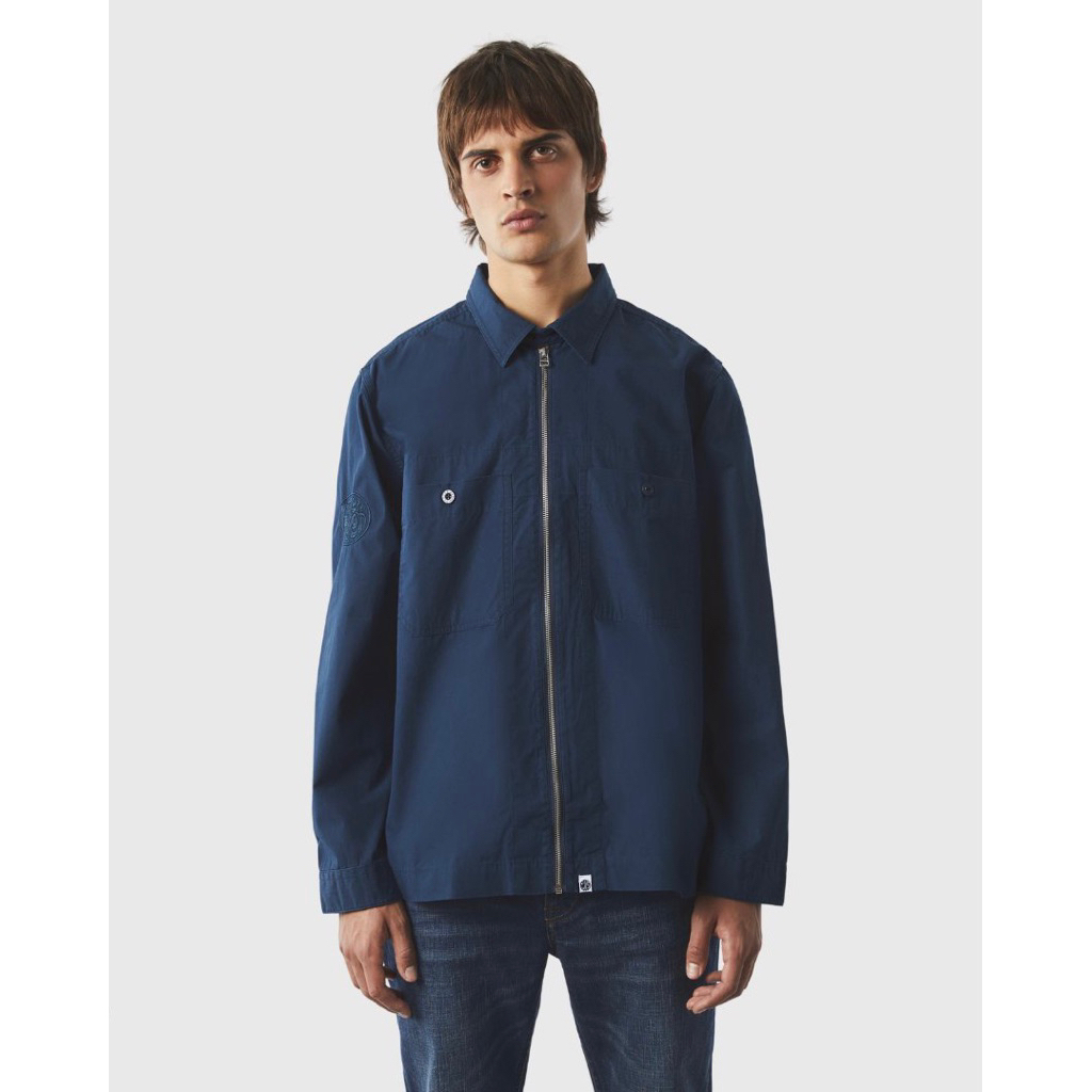 Pretty Green Boston Overshirt Jacket In Navy