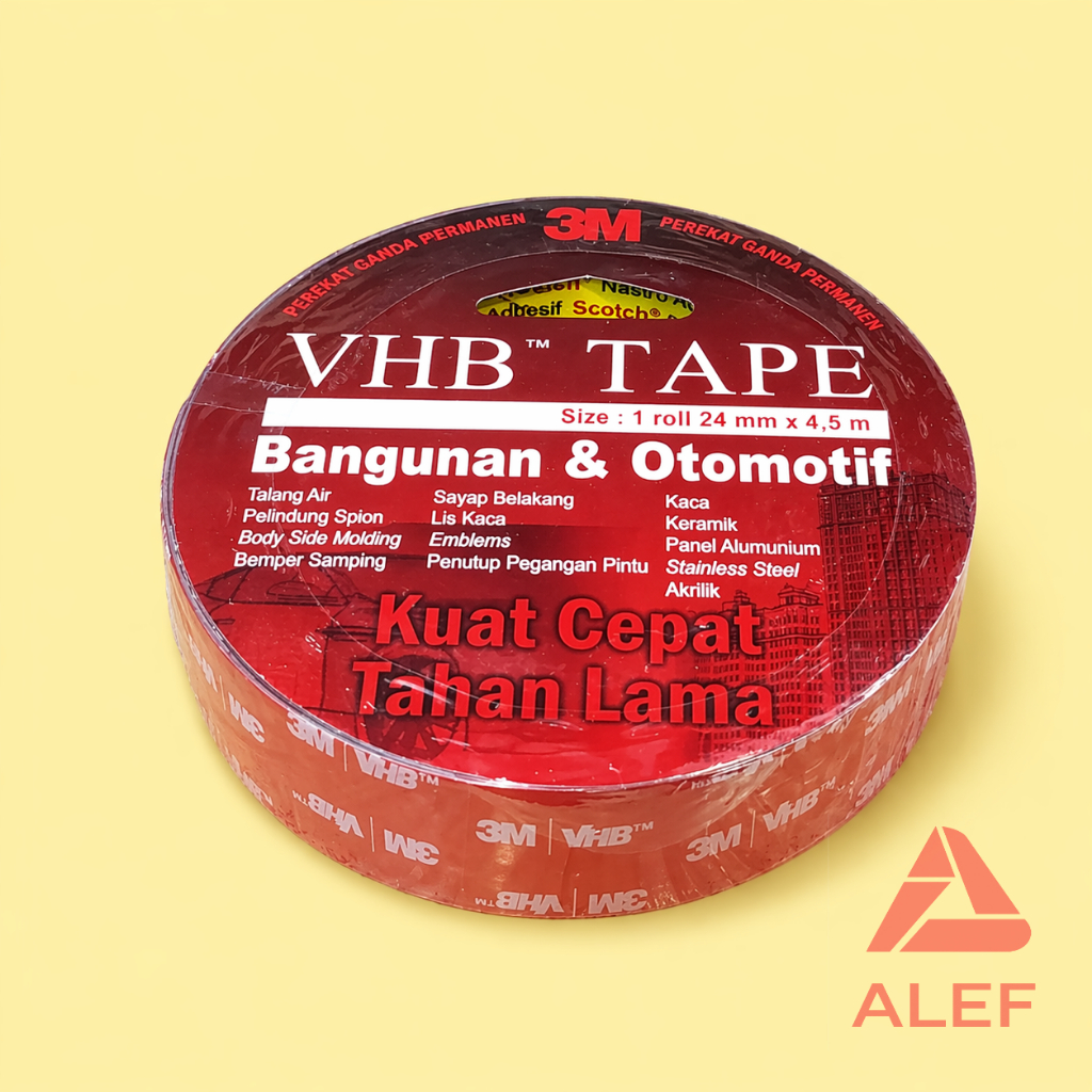 Double Tape vhb 3M 24 mm Red Merah Dobel VHB Tape USA