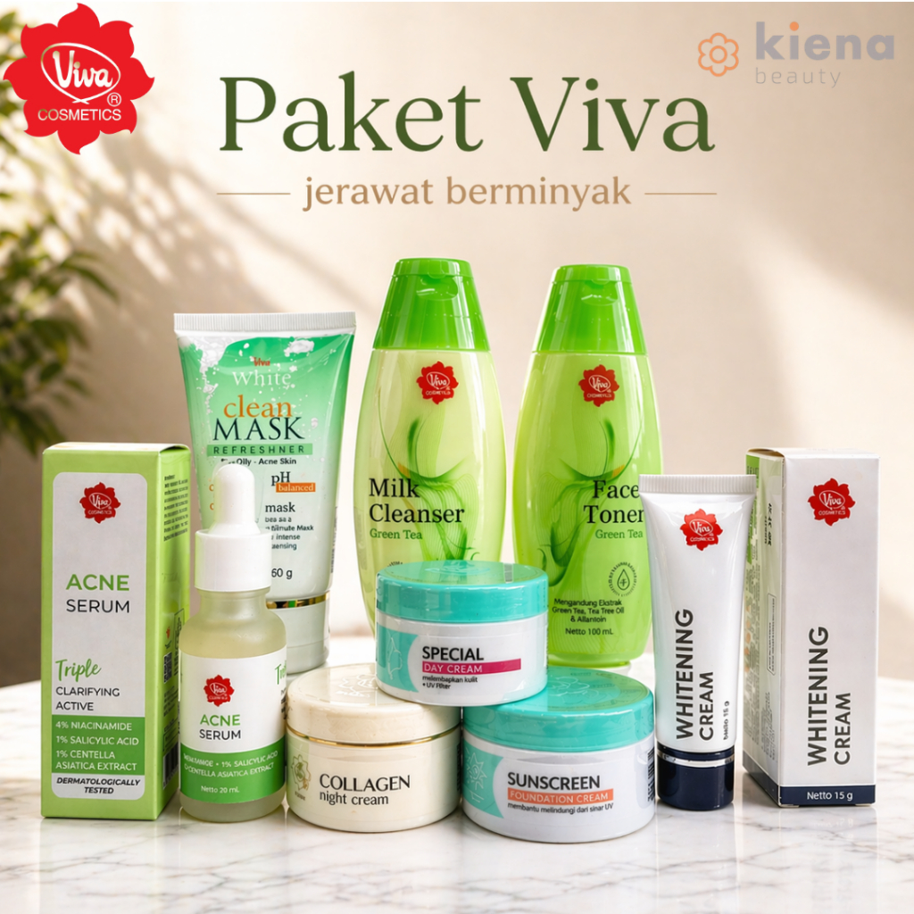 Paket Viva Glowing Jerawat Berminyak Oily Acne / Flek Hitam Kusam Dark Spot Anti Aging Normal