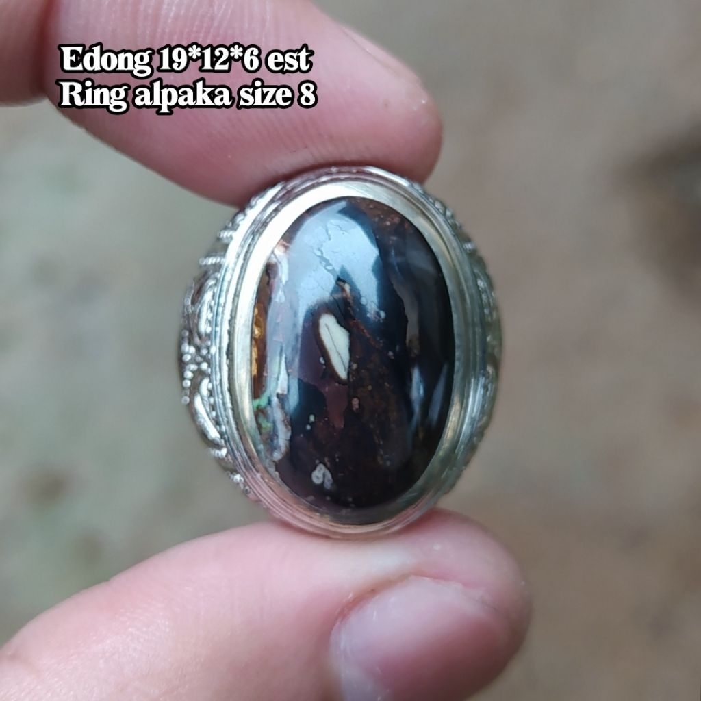(TERMURAH) Cincin Batu Akik Pancawarna Garut Edong Klasik