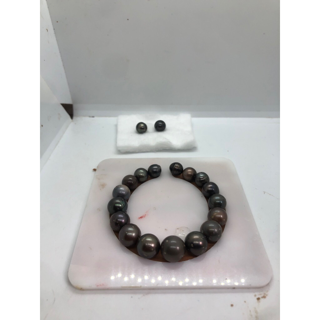 gelang full mutiara air laut hitam tahiti gelang mutiara air laut grade B