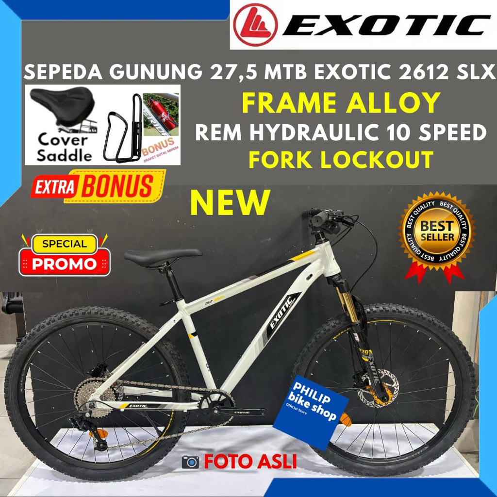 Sepeda Gunung 27,5 MTB Exotic 2612 SLX Frame Alloy New