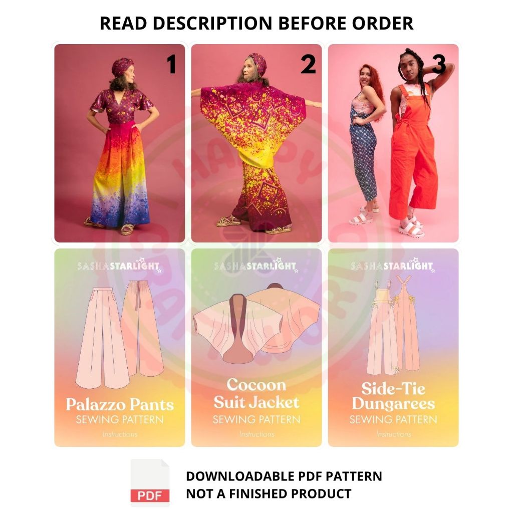 [PDF - Sewing Pattern]  SSHSTRL Pola jahit wanita
