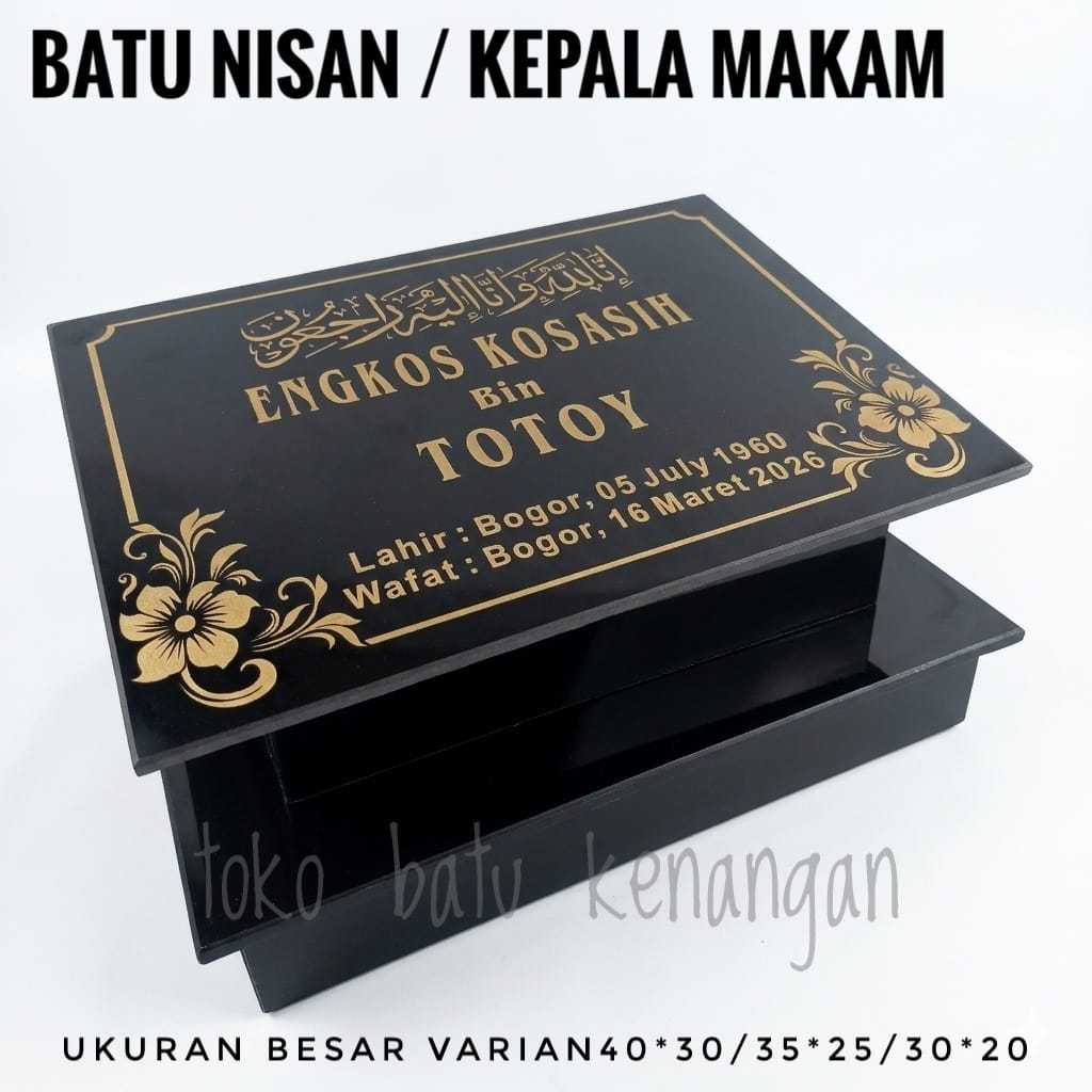 Batu Nisan Rumah Nisan/Dudukan Nisan Full Granit Free Packing Kayu bergaransi