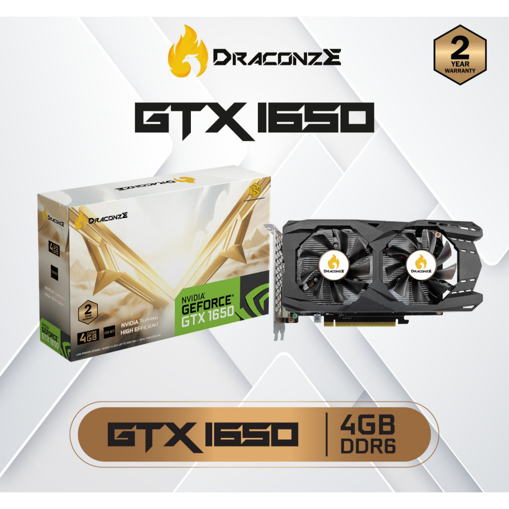 VGA CARD / VGA NVIDIA GTX 1650 / VGA GTX 1650 / VGA DRACONZE GTX 1650 4GB DDR6 128BIT