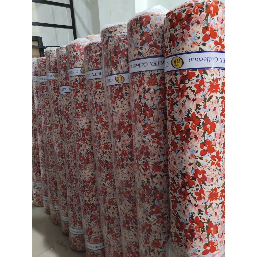 Kain| Katun| Rayon Viscose Premium Motif Flower| Dress Outer Daster Mukena| 0.5 M