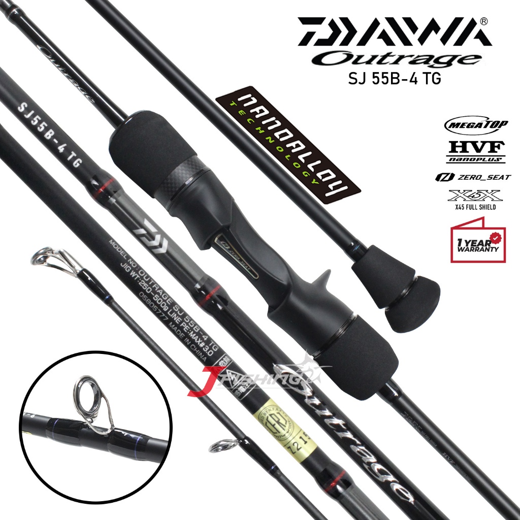 Joran DAIWA OUTRAGE SJ | One Piece | Slow Jigging | Overhead | Baitcasting | Resmi