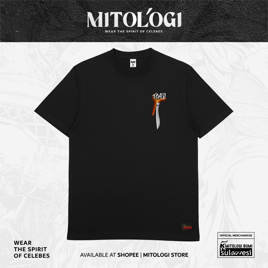Kaos Mitologi Bumi Sulawesi - Badik Toasi - 100% Katun Premium 24s - Bugis Makassar