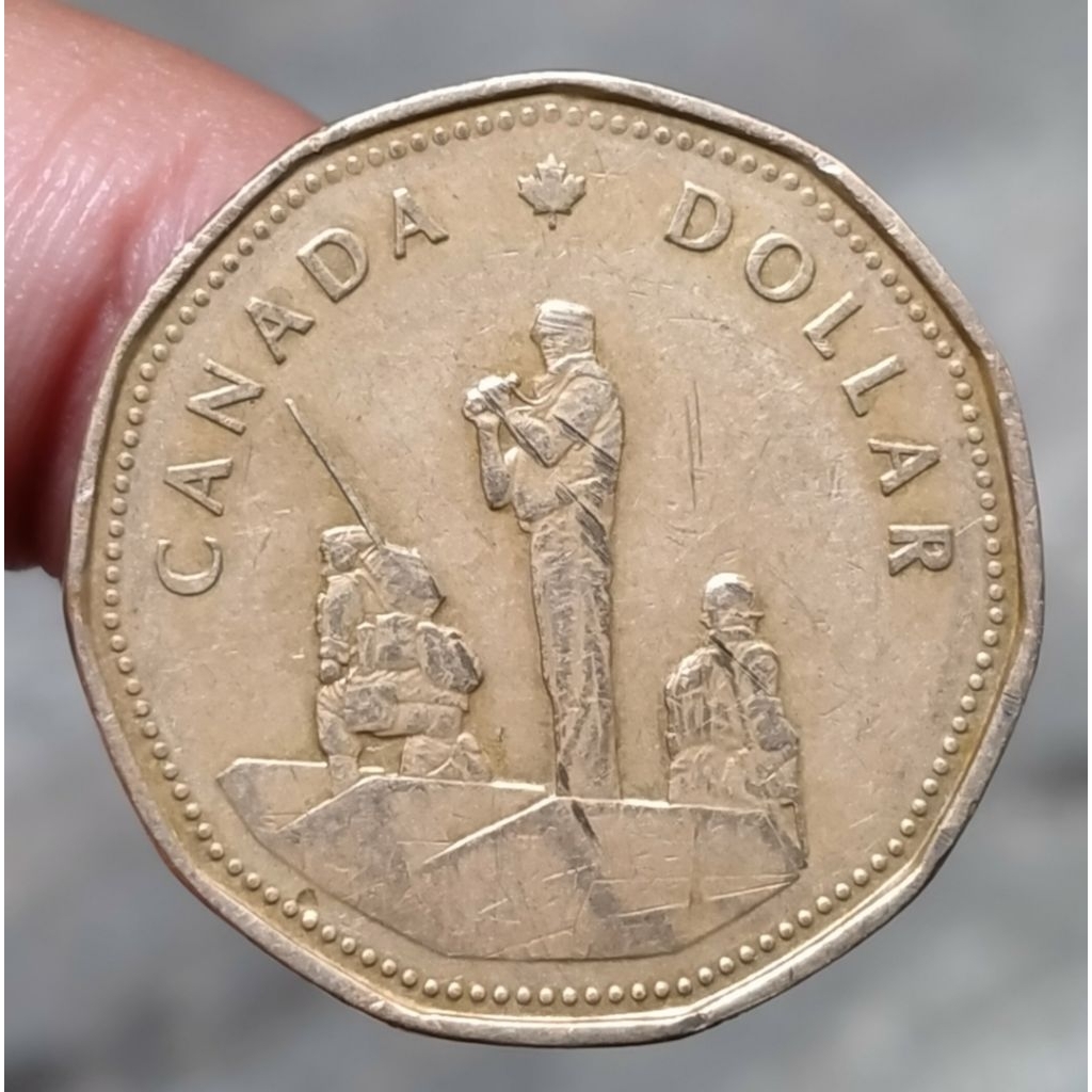 Koin Kuno Canada 1 Dollar 1995 Comemmorative Penjaga Perdamaian