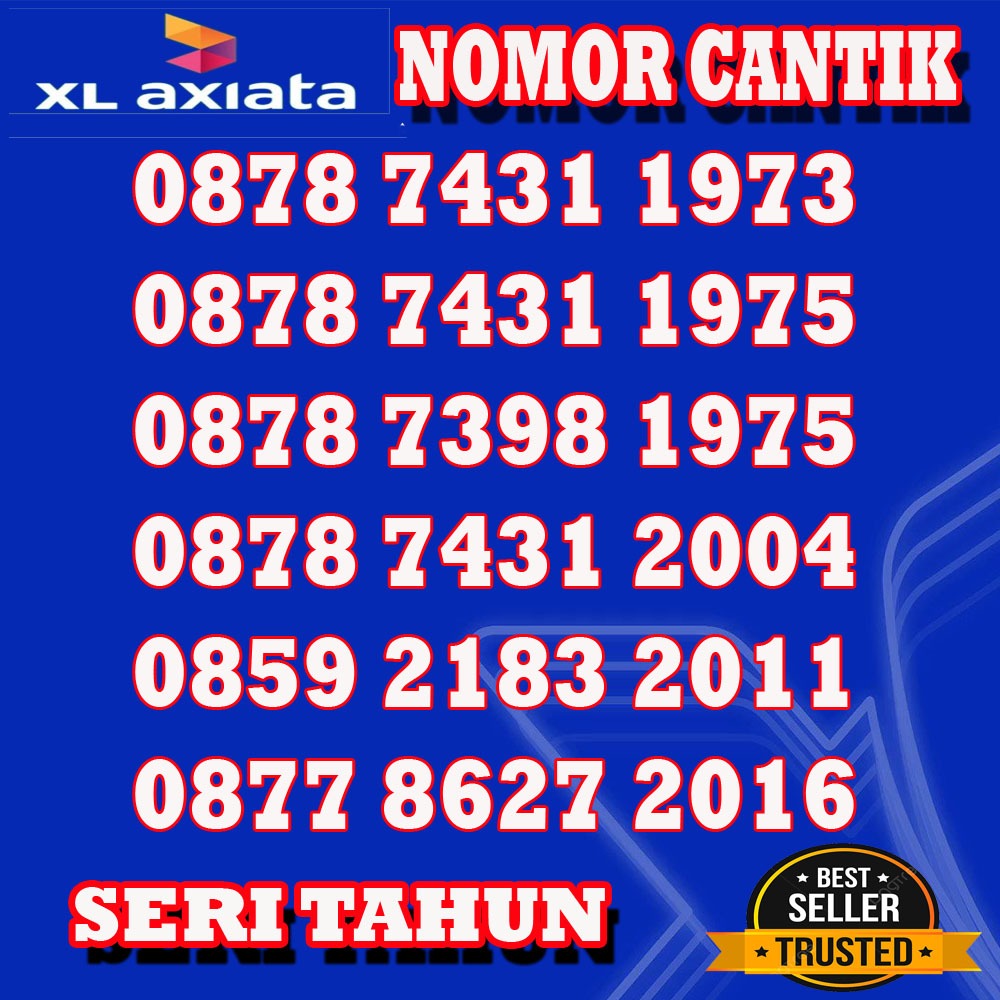 Kartu Perdana XL Prabayar Nomor Cantik Seri Tahun 1