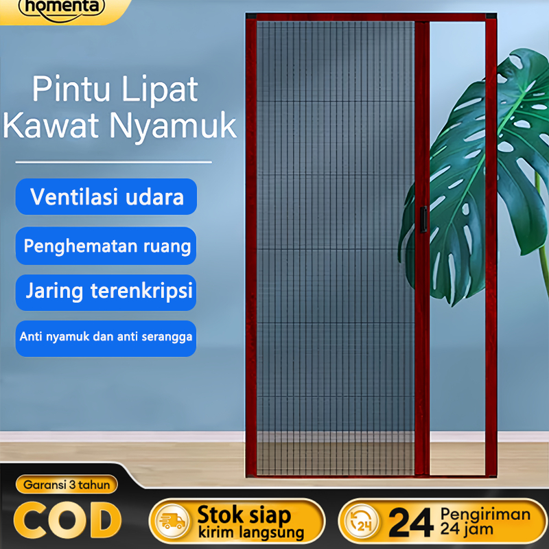Homenta Pintu Lipat Anti Nyamuk Frame Aluminium Kawat Stainless ANTI SOBEK GRATIS PASANG