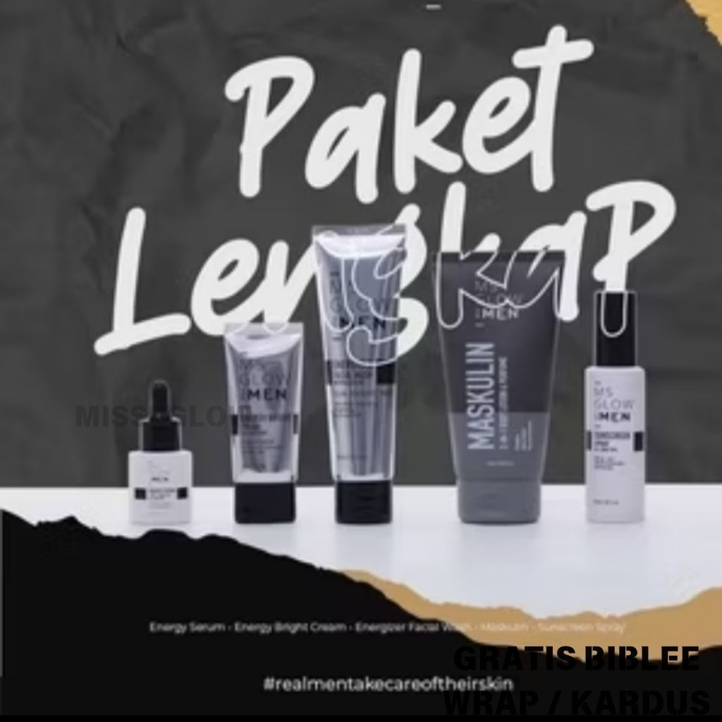 Paket Skincare Ms Glow Men ORIGINAL BPOM / Skincare Wajah Kusam Pria Laki-laki Solusi Jerawat